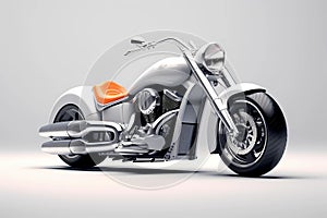 background image. grey motorcycle, biker, grey road bike white background.