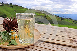 Background image of mountains terraced rice fields Ban Na Pa Bong Piang, Chiang Mai, Thailand.