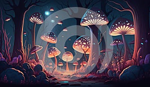 Magic of Mushrooms: Vibrant Hues in the Mystical Forest photo