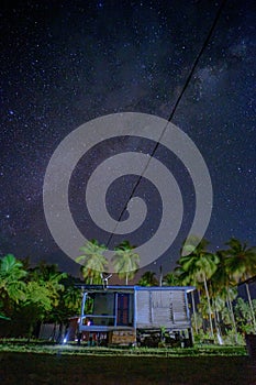 Background image of night scenery at Besar Island or Pulau Besar in Mersing, Johor, Malaysia
