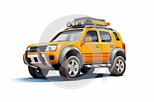 background image. a powerful SUV with huge tires, wheels, a car in case of an apocalypse, on an isolated white background,