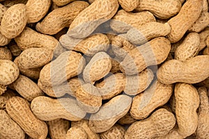 Background image of raw peanuts from above
