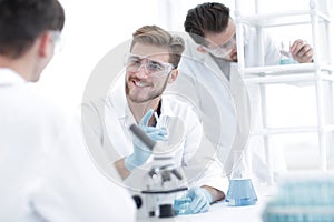 Background image science team in the lab