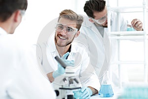 Background image science team in the lab