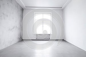 background interior light empty sunlight wall home room window white design three-dimensional. Generative AI.