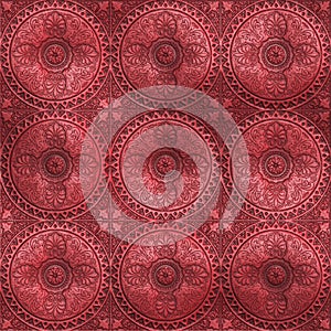 Background with intricate design and  circle pattern leather embossed effect photo