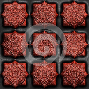 Background with intricate pattern leather embossed effect photo