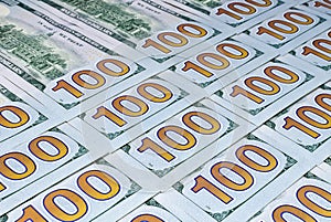 Background of inverted hundred dollar bills