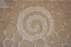 . Background of irregular bricks used to decorate a wall. Tiles for coating