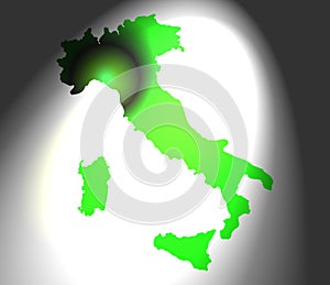 Background with Italy, bright background, white light from fantasy interrogation.