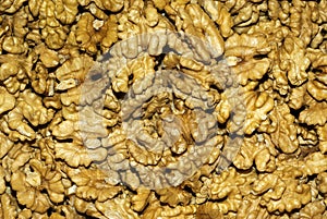 Background - kernels of peeled walnuts