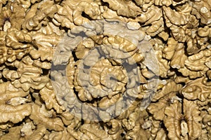 Background - kernels of peeled walnuts