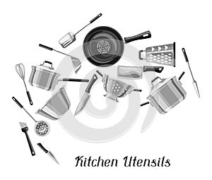 Background with kitchen utensils.