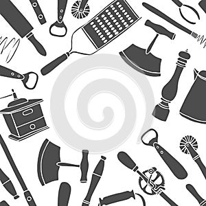 Kitchen utensils set.