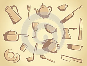 Background of kitchen ware