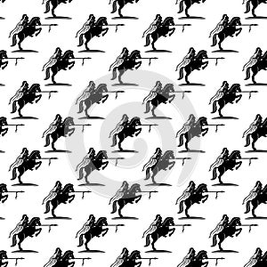 Background with knight on a horse.