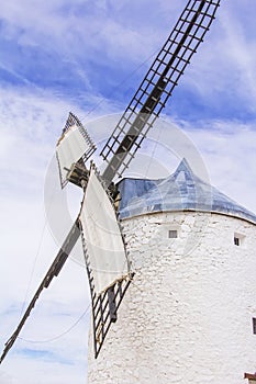 Background landscape view of Don Quixote windmill in Consuegra, Toledo photo