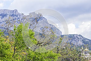 Background landscape view from the top of Mount Ai-Petri