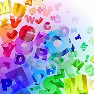 Background with letters