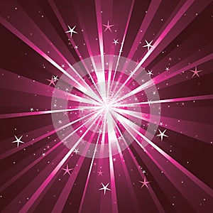 Background with light rays and stars