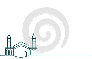 Background line thin islamic mecca icon