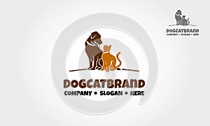 DogCat Brand Vector Logo.