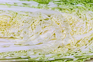 Background of the longitudinal section of napa cabbage head