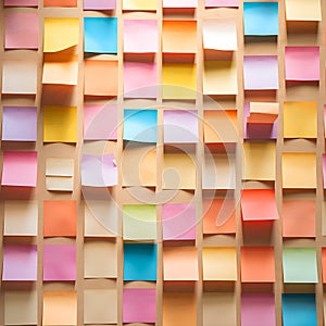 A background with lots of colorful postits generated by artificial intelligence photo