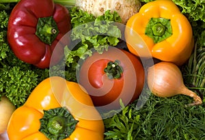 Background with lots of vegetables