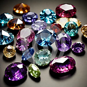 Background of luxurious colourful gemstones,AI generated