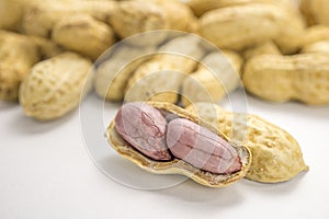 Background macro picture boiled peanuts