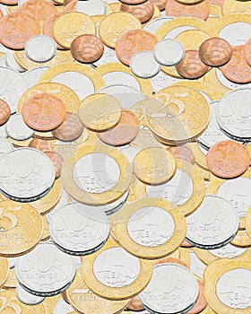 Background made of Brazilian coins photo