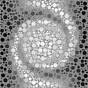 Background Made of a Spiral Black and White Gradient and Round S