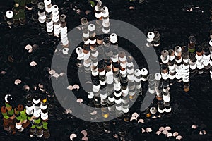 Background made of two-sided sequins