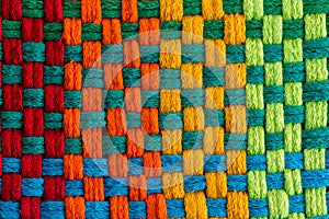 Background of multicolored threads of fabric