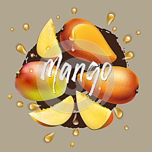 Background with mango fruit.