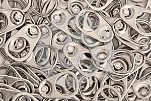 Background of many aluminum pull tabs