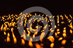 Background with many burning candles