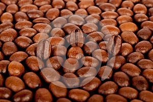 Background of many coffee beans