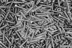 Background of many silver screws