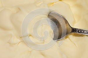 Background of melted cream cheese.Melted cream cheese.