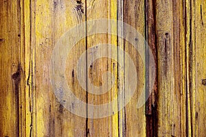 Background of messy shabby yellow wooden surface texture