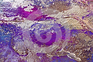 Background with metal oxidation effect. blending shades of purple and silver