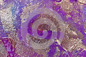 Background with metal oxidation effect. blending shades of purple and silver