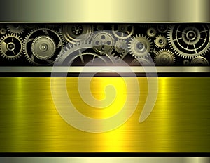 Background metallic with gear mechanism