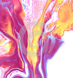 Background of milk and colored diluted paints in it