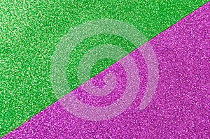 Background mixed glitter texture green and purple, abstract background isolated