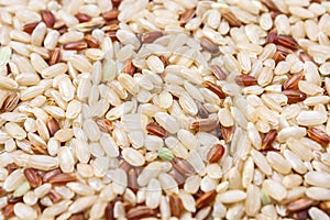 Background of a mixture of brown and wild rice