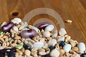 Background from mixtures of different grains photo