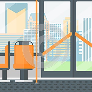 Background of modern empty city bus.